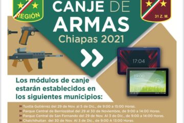 Invita Llaven Abarca a la ciudadanía a participar en la Campaña Canje de Armas 2021