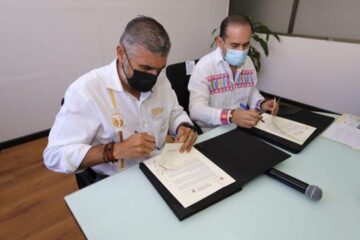 Firma de convenio Estatal de Seguridad Pública y Secretaria de Obras Públicas en el Estado