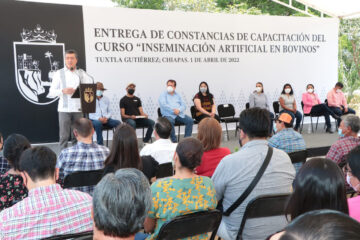 Gobernador entrega certificados del Curso “Inseminación Artificial en Bovinos”