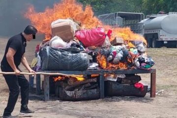 INCINERAN FGR Y FUERZAS ARMADAS MÁS DE 300 KILOS DE NARCÓTICOS EN CHIAPAS