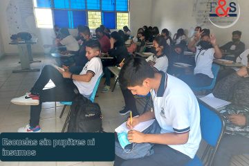 Escuelas sin pupitres ni insumos