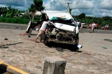 Se brinda atención durante accidente automovilístico en el tramo carretero Suchiate-Frontera Hidalgo