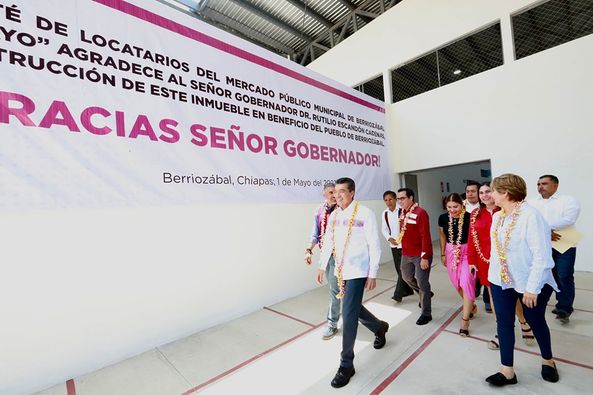 En Berriozábal, Rutilio Escandón inaugura construcción del Mercado Público  1º de Mayo - Filo y Sofía