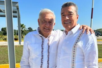 Escandón y AMLO encabezan reunión de evaluación del Tramo 1 Palenque-Escárcega del Tren Maya