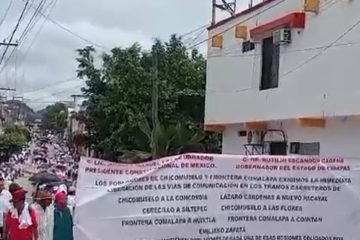 Marchan por la paz y seguridad en Frontera Comalapa Chiapas