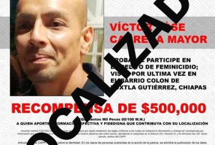 FGE localiza sin vida a Victor José Carrera Mayor, presunto responsable del feminicidio de Liliana Guadalupe “N”