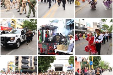 Policía de Investigación presente en el desfile conmemorativo al CXIV aniversario del inicio de la Revolución Mexicana