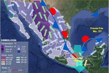 Entra frente frío número 27 a Chiapas