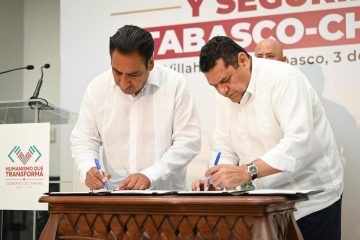 Eduardo Ramírez y Javier May firman Acuerdo de Paz entre Chiapas y Tabasco