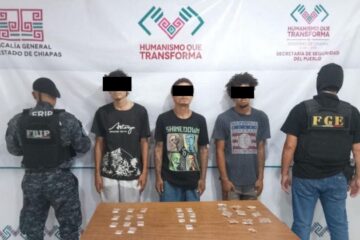 SSP y FGE detienen a hondureños con presunta droga en Tapachula